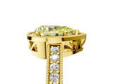 Yellow gold Fancy Yellow Pear  Cut Halo Diamond Pave Band Ring with Four-Prong Setting_50