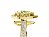 Yellow gold Fancy Yellow Pear  Cut Halo Diamond Pave Band with Four-Prong Setting_56