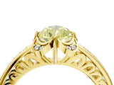 Yellow gold Fancy Yellow Pear  Cut Halo Diamond Ring with Channel Set Band and Four-Prong Setting_36