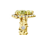 Yellow gold Fancy Yellow Pear Cut Halo Diamond Solitaire with Filigree Band and Four-Prong Setting_5