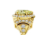 Yellow gold Fancy Yellow Pear Cut Halo Diamond Split Shank Engagement Ring with Four-Prong Setting_5