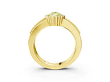 Yellow gold Fancy Yellow Pear  Cut Halo Pave Band Four-Prong Ring_52