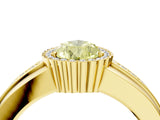 Yellow gold Fancy Yellow Pear  Cut Halo Pave Band Four-Prong Ring_53