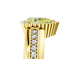 Yellow gold Fancy Yellow Pear  Cut Halo Pave Band Four-Prong Ring_54