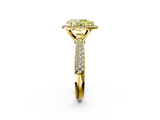 Yellow gold Fancy Yellow Pear  Cut Halo Pave Band Four-Prong Setting Ring_39