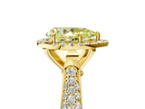 Yellow gold Fancy Yellow Pear  Cut Halo Pave Band Four-Prong Setting Ring_42
