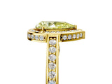 Yellow gold Fancy Yellow Pear  Cut Halo Pave Split Shank Prong Setting Ring_37