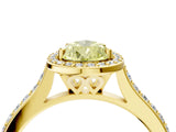 Yellow gold Fancy Yellow Pear Cut Halo Round Diamond Pavé Band with Four-Prong Setting_7