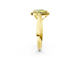 Yellow gold Fancy Yellow Pear  Cut Halo Solitaire Engagement Ring with Square Band and Four-Prong Setting_115