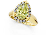 Yellow gold Fancy Yellow Pear  Cut Halo Solitaire Engagement Ring with Square Band and Four-Prong Setting_67