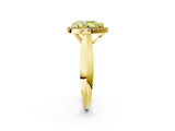 Yellow gold Fancy Yellow Pear  Cut Halo Solitaire Engagement Ring with Square Band and Four-Prong Setting_68
