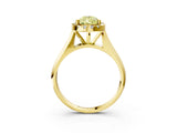 Yellow gold Fancy Yellow Pear  Cut Halo Solitaire Engagement Ring with Square Band and Four-Prong Setting_69