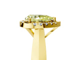 Yellow gold Fancy Yellow Pear  Cut Halo Solitaire Engagement Ring with Square Band and Four-Prong Setting_71