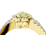 Yellow gold Fancy Yellow Pear  Cut Halo Split Shank Diamond Ring with Four-Prong Setting_49