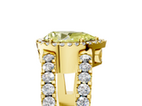 Yellow gold Fancy Yellow Pear  Cut Halo Split Shank Diamond Ring with Four-Prong Setting_50