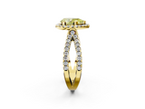 Yellow gold Fancy Yellow Pear  Cut Halo Split Shank Pave Set Ring_62