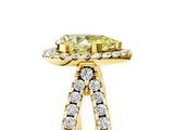 Yellow gold Fancy Yellow Pear  Cut Halo Split Shank Pave Set Ring_65
