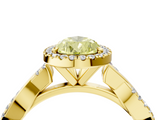 Yellow gold Fancy Yellow Pear  Cut Halo Twisted Band Four-Prong Ring_24