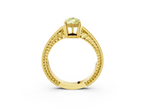 Yellow gold Fancy Yellow Pear  Cut Milgrain Channel Set Engagement Ring with Solitaire Prong Setting_47