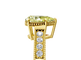 Yellow gold Fancy Yellow Pear  Cut Milgrain Channel Set Engagement Ring with Solitaire Prong Setting_49