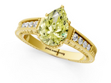 Yellow gold Fancy Yellow Pear  Cut Milgrain Channel Set Engagement Ring with Solitaire Prong Setting_51