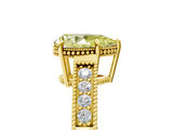 Yellow gold Fancy Yellow Pear  Cut Milgrain Channel Set Engagement Ring with Solitaire Prong Setting_55