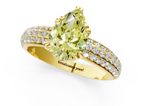 Yellow gold Fancy Yellow Pear  Cut Pave Diamond Engagement Ring with Channel Set Band and Four-Prong Setting_21