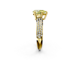 Yellow gold Fancy Yellow Pear  Cut Pave Diamond Engagement Ring with Channel Set Band and Four-Prong Setting_22