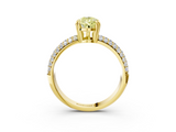 Yellow gold Fancy Yellow Pear  Cut Pave Diamond Engagement Ring with Channel Set Band and Four-Prong Setting_23