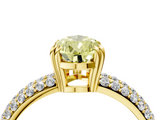 Yellow gold Fancy Yellow Pear  Cut Pave Diamond Engagement Ring with Channel Set Band and Four-Prong Setting_24