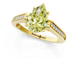 Yellow gold Fancy Yellow Pear Cut Solitaire Cathedral Diamond Engagement Ring with Channel-Set Band and Four-Prong Setting_4