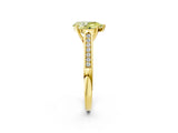 Yellow gold Fancy Yellow Pear Cut Solitaire Cathedral Diamond Engagement Ring with Channel-Set Band and Four-Prong Setting_5