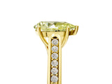 Yellow gold Fancy Yellow Pear Cut Solitaire Cathedral Diamond Engagement Ring with Channel-Set Band and Four-Prong Setting_8