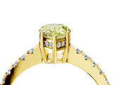 Yellow gold Fancy Yellow Pear Cut Solitaire Diamond Engagement Ring with Pavé Band and Six-Prong Setting_16