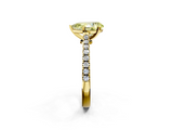 Yellow gold Fancy Yellow Pear  Cut Solitaire Diamond Engagement Ring with Pave Band and Four-Prong Setting_149