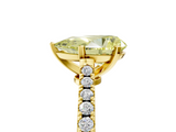 Yellow gold Fancy Yellow Pear  Cut Solitaire Diamond Engagement Ring with Pave Band and Four-Prong Setting_152