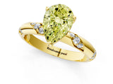 Yellow gold Fancy Yellow Pear Cut Solitaire Diamond Engagement Ring with Twisted Pave Band and Four-Prong Setting_4