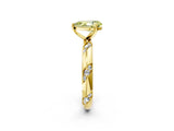 Yellow gold Fancy Yellow Pear Cut Solitaire Diamond Engagement Ring with Twisted Pave Band and Four-Prong Setting_5
