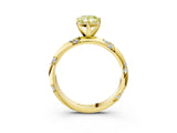 Yellow gold Fancy Yellow Pear Cut Solitaire Diamond Engagement Ring with Twisted Pave Band and Four-Prong Setting_6