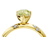 Yellow gold Fancy Yellow Pear Cut Solitaire Diamond Engagement Ring with Twisted Pave Band and Four-Prong Setting_7