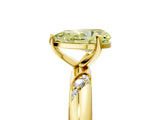 Yellow gold Fancy Yellow Pear Cut Solitaire Diamond Engagement Ring with Twisted Pave Band and Four-Prong Setting_8