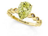 Yellow gold Fancy Yellow Pear Cut Solitaire Diamond Ring with Infinity Twist Band and Four-Prong Setting_1