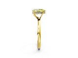 Yellow gold Fancy Yellow Pear Cut Solitaire Diamond Ring with Prong Setting and Plain Band_2