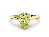 Yellow gold Fancy Yellow Pear Cut Solitaire Diamond Ring with Six-Prong Setting and Classic Band_12
