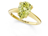 Yellow gold Fancy Yellow Pear Cut Solitaire Diamond Ring with Six-Prong Setting and Classic Band_13