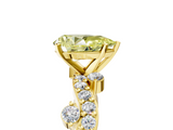 Yellow gold Fancy Yellow Pear  Cut Solitaire Diamond Twisted Band with Pave Setting_33
