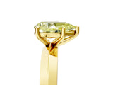 Yellow gold Fancy Yellow Pear  Cut Solitaire Engagement Ring with Flat Band and Four-Prong Setting 5
