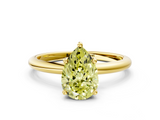 Yellow gold Fancy Yellow Pear  Cut Solitaire Engagement Ring with Four-Prong Setting and Classic Band_20