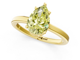 Yellow gold Fancy Yellow Pear  Cut Solitaire Engagement Ring with Four-Prong Setting on a Classic Band_21