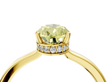 Yellow gold Fancy Yellow Pear  Cut Solitaire Engagement Ring with Four-Prong Setting on a Classic Band_24
